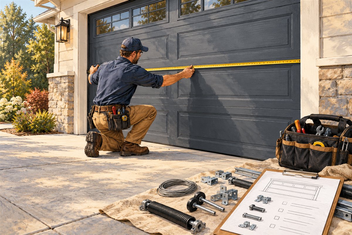 Illustration of garage doors service planning