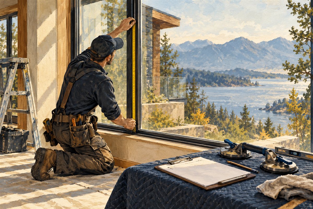 Illustration of windows, glass & doors service planning