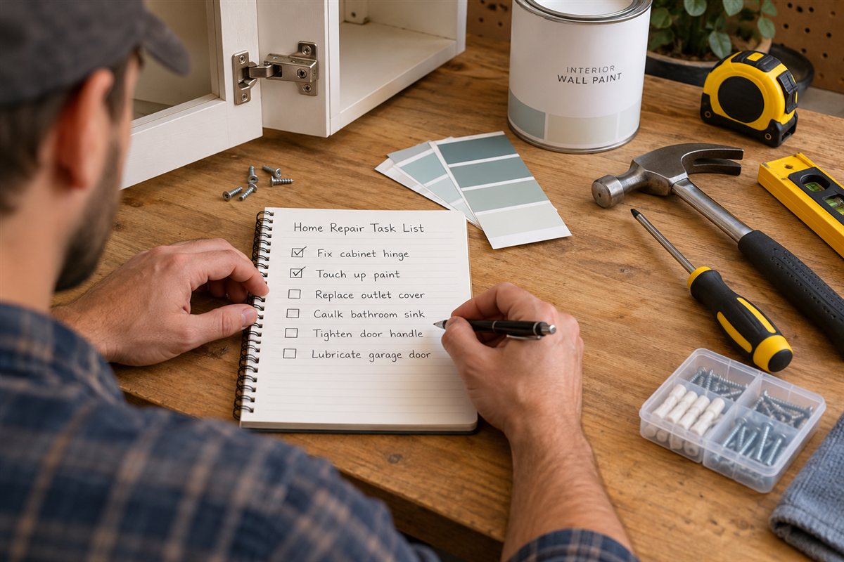 Illustration of handyman service planning