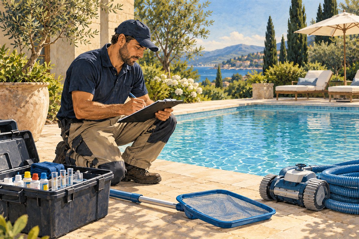 Illustration of pool & spa service service planning