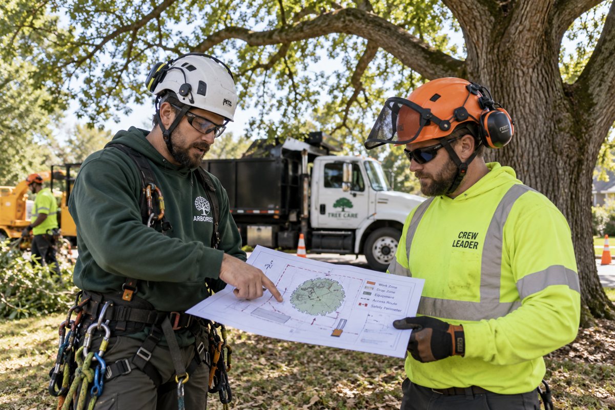 Illustration of tree care service planning